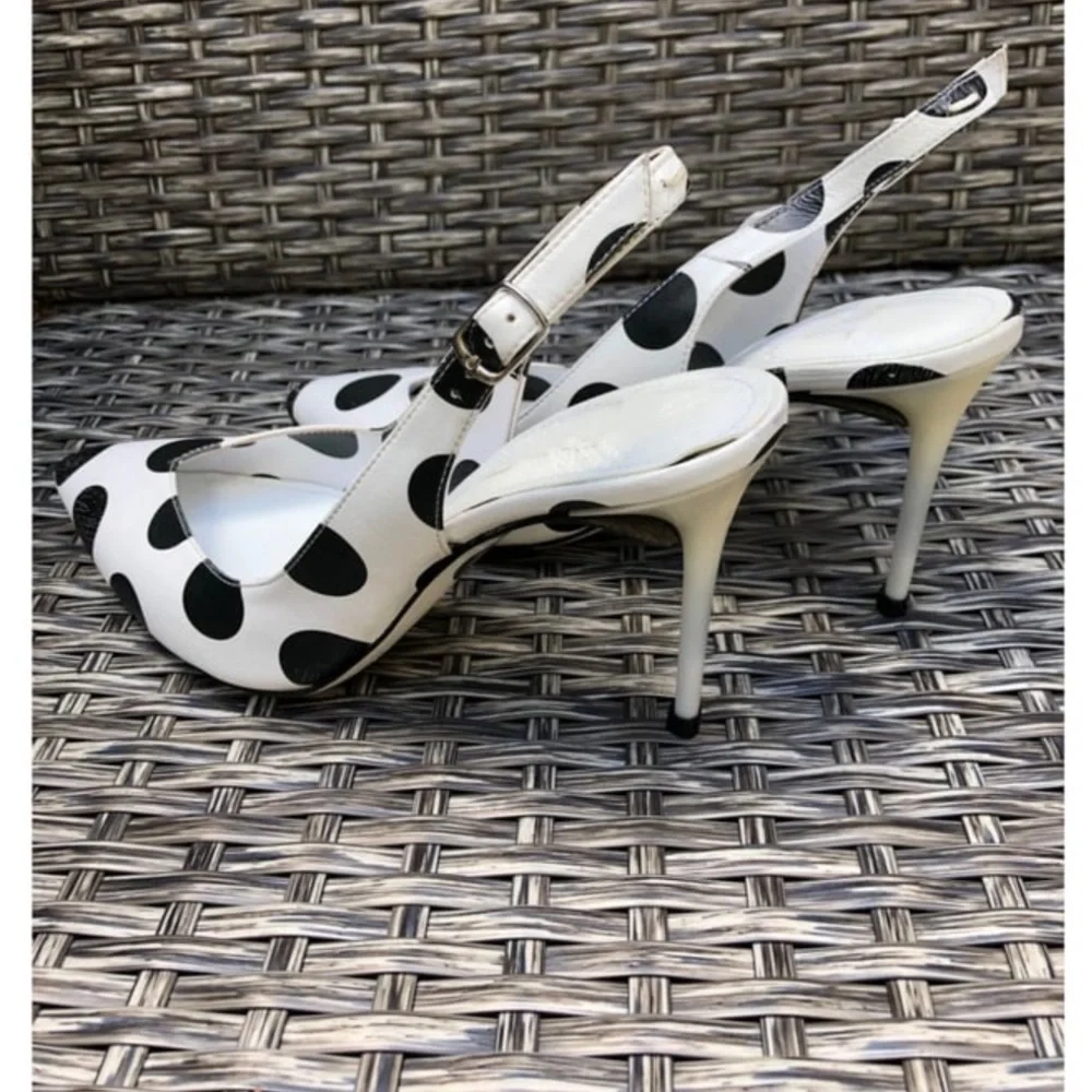 Maison Martin Margiela Polka Dot Leather Slingback Pumps Size 37EU NEW - Picture 6 of 9
